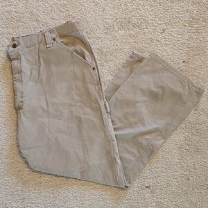 Men's Casual Cotton Pants in Beige - Classic Straight Fit 44 X 32